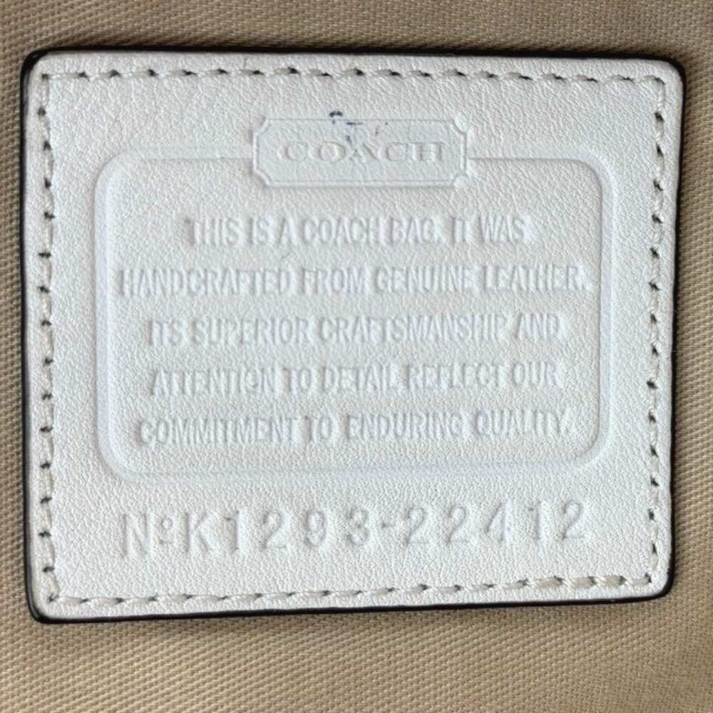 COACH Legacy Perforated Duffle Leather White Blue Stripe Coastal Spring‎ Resort - Picture 7 of 10